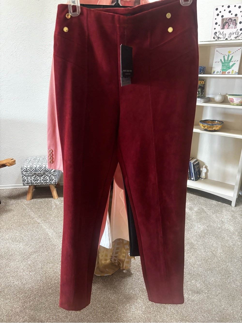 Marc New York Women's Suede Pants in the "Burburnt Russet" s